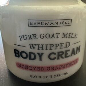 Beekman 1802 pure Goat milk whipped body cream. Honeyed Grapefruit scent.